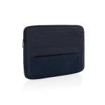 RPET laptop sleeve with seams and front pocket, 15.6” navy-blue colour