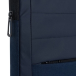 RPET laptop sleeve with seams and front pocket, 15.6” navy-blue colour