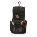 RPET travel toiletry bag with mesh pockets and compartment black colour