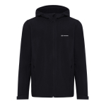 Branded men’s softshell jacket, casual fit, 300 g/m² black colour view with logo