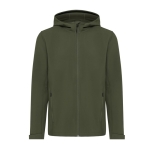 Branded men’s softshell jacket, casual fit, 300 g/m² khaki colour