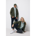 Branded men’s softshell jacket, casual fit, 300 g/m² khaki colour fourth model view