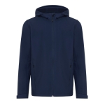 Branded men’s softshell jacket, casual fit, 300 g/m² navy-blue colour