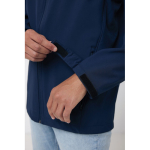 Branded men’s softshell jacket, casual fit, 300 g/m² navy-blue colour fifth model view