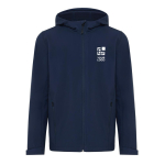 Branded men’s softshell jacket, casual fit, 300 g/m² navy-blue colour printing view