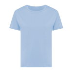 Women's slim-fit T-shirt in recycled cotton, 160 g/m² cyan blue colour