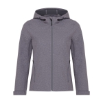 Women's casual-fit softshell jacket, 300 g/m² marbled grey colour