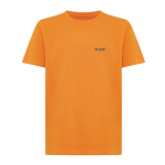 Kids’ T-shirt in recycled cotton, casual fit, 160 g/m² orange colour view with logo