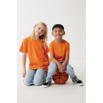Kids’ T-shirt in recycled cotton, casual fit, 160 g/m² orange colour second model view