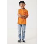Kids’ T-shirt in recycled cotton, casual fit, 160 g/m² orange colour third model view