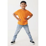 Kids’ T-shirt in recycled cotton, casual fit, 160 g/m² orange colour fourth model view