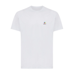 Casual-fit technical T-shirt in recycled polyester, 150 g/m² light grey colour view with logo