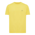 Unisex slim-fit T-shirt in recycled cotton, 160 g/m² yellow colour view with logo