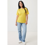 Unisex slim-fit T-shirt in recycled cotton, 160 g/m² yellow colour second model view