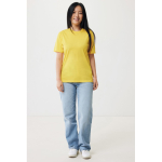 Unisex slim-fit T-shirt in recycled cotton, 160 g/m² yellow colour third model view