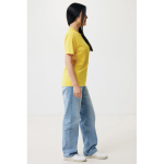 Unisex slim-fit T-shirt in recycled cotton, 160 g/m² yellow colour fourth model view