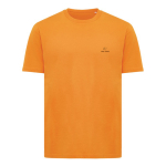 Unisex slim-fit T-shirt in recycled cotton, 160 g/m² orange colour view with logo