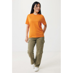 Unisex slim-fit T-shirt in recycled cotton, 160 g/m² orange colour second model view