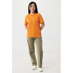Unisex slim-fit T-shirt in recycled cotton, 160 g/m² orange colour third model view