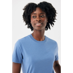 Unisex slim-fit T-shirt in recycled cotton, 160 g/m² washed blue colour fourth model view