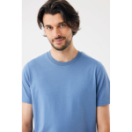Unisex slim-fit T-shirt in recycled cotton, 160 g/m² washed blue colour