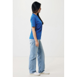 Unisex slim-fit T-shirt in recycled cotton, 160 g/m² royal blue colour fourth model view