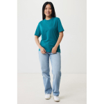 Unisex slim-fit T-shirt in recycled cotton, 160 g/m² pastel green colour third model view