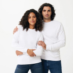 Unisex slim-fit sweatshirt in recycled cotton, 280 g/m² white colour