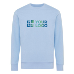 Unisex slim-fit sweatshirt in recycled cotton, 280 g/m² cyan blue colour