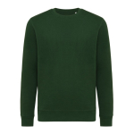 Unisex slim-fit sweatshirt in recycled cotton, 280 g/m² dark green colour