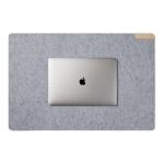 Recycled felt desk mat with anti-slip backing grey colour