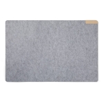 Recycled felt desk mat with anti-slip backing grey colour