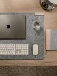 Recycled felt desk mat with anti-slip backing grey colour
