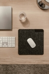 Recycled felt mouse mat with anti-slip backing black colour
