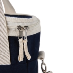 Recycled cotton cooler bag with shoulder strap and handles navy-blue colour