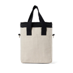 Recycled cotton cooler bag with shoulder strap and handles off white colour second view