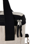 Recycled cotton cooler bag with shoulder strap and handles off white colour fourth view