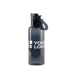 RPET bottle for cold drinks with carry handle, 600 ml blue colour