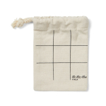 Wooden noughts and crosses set, cotton pouch brown colour second view