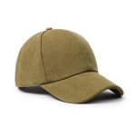 Elegant recycled cotton cap with synthetic leather details green colour