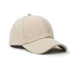 Elegant recycled cotton cap with synthetic leather details ivory colour
