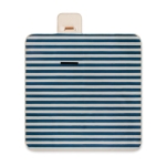Foldable RPET picnic blanket with synthetic leather details navy-blue colour