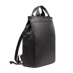 Exclusive multipurpose synthetic leather backpack with laptop pocket black colour