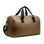 Recycled synthetic leather travel bag with large compartment brown colour