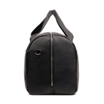 Recycled synthetic leather travel bag with large compartment black colour