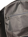 Recycled synthetic leather travel bag with large compartment black colour