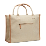 Large recycled canvas office bag with laptop pocket ivory colour