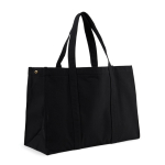 Large recycled canvas daily bag with secure pocket, 400 g/m² black colour