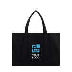 Large recycled canvas daily bag with secure pocket, 400 g/m² black colour