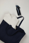 Large recycled canvas daily bag with secure pocket, 400 g/m² navy-blue colour